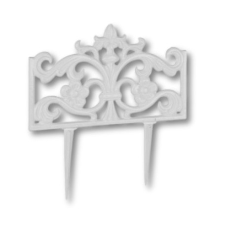 Bordure de jardin en fonte style antique – 36 x 2 x 37 cm - Blanche