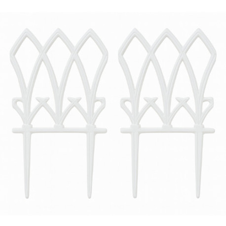 Lot de 2 bordures de jardin style Vintage en fonte – 17,5 x 1 x 33,5 cm - Blanc - Qualité Image IA Lot de 2 bordures de jardin style Vintage en fonte – 17,5 x 1 x 33,5 cm - Blanc - Qualité Image IA