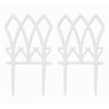 Lot de 2 bordures de jardin style Vintage en fonte – 17,5 x 1 x 33,5 cm - Blanc - Qualité Image IA