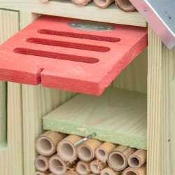 Hôtel à insectes en bois de pin FSC 100 % et toit en zinc – 13,7 x 31,5 x 38,2 cm-  taille XL