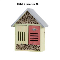 Hôtel à insectes en bois de pin FSC 100 % et toit en zinc – 13,7 x 31,5 x 38,2 cm-  taille XL