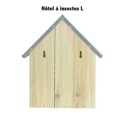 Hôtel à insectes en bois de pin FSC 100 % et toit en zinc - 13,7 x 28,4 x 32,8 cm - Taille L
