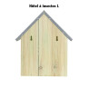Hôtel à insectes en bois de pin FSC 100 % et toit en zinc - 13,7 x 28,4 x 32,8 cm - Taille L