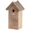 Nichoir de jardin antique pour mésanges charbonnières en bois et toit en bitume – 13,8 x 18,3 x 31,5 cm