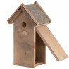 Nichoir de jardin antique pour mésanges charbonnières en bois et toit en bitume – 13,8 x 18,3 x 31,5 cm