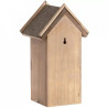 Nichoir de jardin antique pour mésanges charbonnières en bois et toit en bitume – 13,8 x 18,3 x 31,5 cm