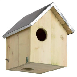Abri Nichoir pour écureuil sauvages en bois FSC 100 %, toiture en zinc – 26,3 x 25,3 x 29 cm