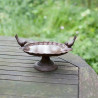 Bain d'oiseaux 2 en 1 en fonte – 23,5 x 14,5 x 13,1 cm