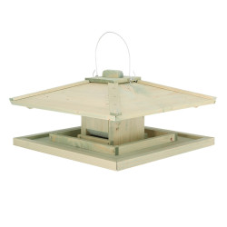 Mangeoire à oiseaux maison japonaise en bois pin FSC 100 % – 39 x 39 x 19 cm