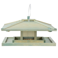 Mangeoire à oiseaux maison japonaise en bois pin FSC 100 % – 39 x 39 x 19 cm