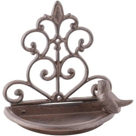 Mangeoire décorative murale en fonte – 18,3 x 10,3 x 18,4 cm