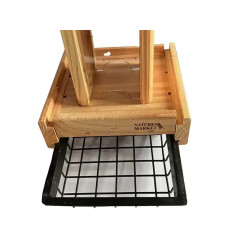 Mangeoire Bistrot graines et graisse - pin douglas - Fabrication Française –  30 x 18 x 17 cm