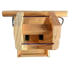 Mangeoire Bistrot graines et graisse - pin douglas - Fabrication Française –  30 x 18 x 17 cm