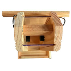 Mangeoire Bistrot graines et graisse - pin douglas - Fabrication Française –  30 x 18 x 17 cm