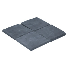 Pavé de terrasse en pierre reconstituée à coller 16 x 16 x 1,8 cm anthracite