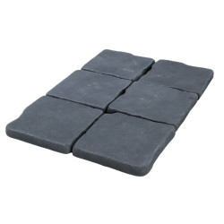 Pavé de terrasse en pierre reconstituée à coller 16 x 16 x 1,8 cm anthracite