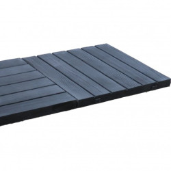 Dalle de terrasse en pierre reconstituée aspect bois 45 x 45 x 3,5 cm - anthracite