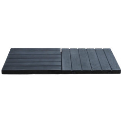 Dalle de terrasse en pierre reconstituée aspect bois 45 x 45 x 3,5 cm - anthracite