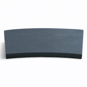 Margelle en pierre reconstituée courbe aspect schiste 46,5 x 40 x 2,5 cm anthracite - Qualité Image IA