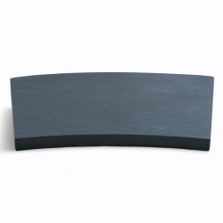 Margelle en pierre reconstituée courbe aspect schiste 46,5 x 40 x 2,5 cm anthracite - Qualité Image IA