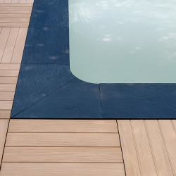 Margelle en pierre reconstituée courbe aspect schiste 46,5 x 40 x 2,5 cm anthracite - Qualité Image IA