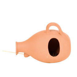 Nichoir bouteille de jardin pour moineaux et mésanges en terre cuite – 13,6 x 24,5 x 17,3 cm