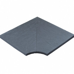 Margelle en pierre reconstituée angle rentrant aspect schiste 40 x 40 x 2,5 cm anthracite - Qualité Image IA
