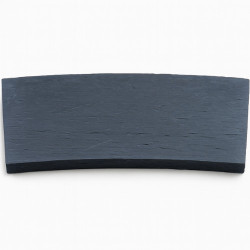 Margelle en pierre reconstituée courbe aspect schiste 46,5 x 30 x 2,5 cm anthracite - Qualité Image IA