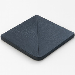 Margelle en pierre reconstituée angle sortant aspect schiste 30 x 30 x 2,5 cm anthracite - Qualité Image IA