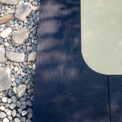 Margelle en pierre reconstituée angle rentrant aspect schiste 30 x 30 x 2,5 cm anthracite - Qualité Image IA