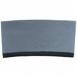 Margelle en pierre reconstituée courbe aspect schiste 46,5 x 40 x 4 cm anthracite - Qualité Image IA