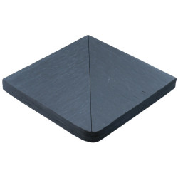 Margelle en pierre reconstituée angle sortant aspect schiste 40 x 40 x 4 cm anthracite - Qualité Image IA