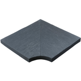 Margelle en pierre reconstituée angle rentrant aspect schiste 40 x 40 x 4 cm anthracite - Qualité Image IA