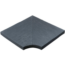 Margelle en pierre reconstituée angle rentrant aspect schiste 40 x 40 x 4 cm anthracite - Qualité Image IA