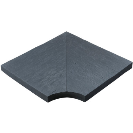 Margelle en pierre reconstituée angle rentrant aspect schiste 40 x 40 x 4 cm anthracite - Qualité Image IA Margelle en pierre reconstituée angle rentrant aspect schiste 40 x 40 x 4 cm anthracite - Qualité Image IA