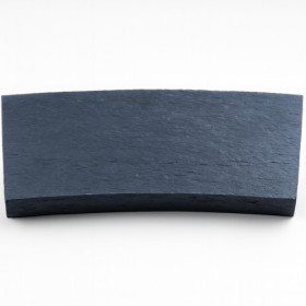 Margelle en pierre reconstituée courbe aspect schiste 46,5 x 30 x 4 cm anthracite - Qualité Image IA