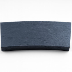 Margelle en pierre reconstituée courbe aspect schiste 46,5 x 30 x 4 cm anthracite - Qualité Image IA