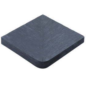Margelle en pierre reconstituée angle sortant aspect schiste 30 x 30 x 4 cm anthracite - Qualité Image IA