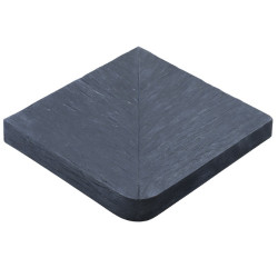 Margelle en pierre reconstituée angle sortant aspect schiste 30 x 30 x 4 cm anthracite - Qualité Image IA