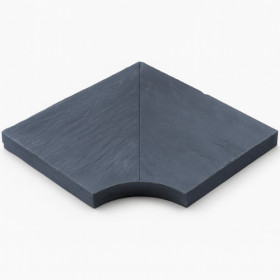 Margelle en pierre reconstituée angle rentrant aspect schiste 30 x 30 x 4 cm anthracite - Qualité Image IA