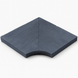 Margelle en pierre reconstituée angle rentrant aspect schiste 30 x 30 x 4 cm anthracite - Qualité Image IA
