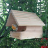 rouge gorge sur Nichoir le Chalet semi ouvert  pour oiseaux semi-cavernicoles en bois rouge gorge sur Nichoir le Chalet semi ouvert  pour oiseaux semi-cavernicoles en bois
