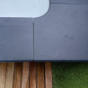 Margelle en pierre reconstituée plate angle sortant 33 x 33 x 4 cm anthracite - Qualité Image IA