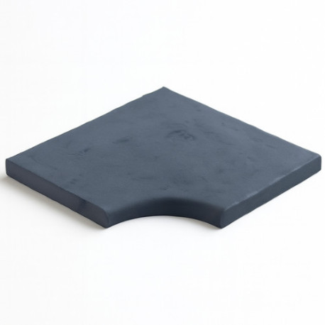 Margelle en pierre reconstituée plate angle rentrant 33 x 33 x 4 cm anthracite - Qualité Image IA