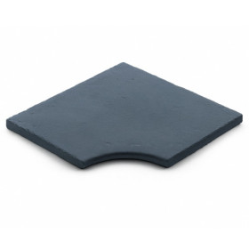 Margelle en pierre reconstituée plate angle rentrant 30 x 30 x 2,5 cm anthracite - Qualité Image IA