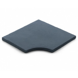Margelle en pierre reconstituée plate angle rentrant 30 x 30 x 2,5 cm anthracite - Qualité Image IA