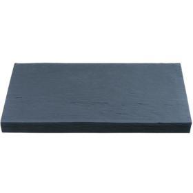 Margelle en pierre reconstituée droite aspect schiste 54 x 30 x 4 cm anthracite - Qualité Image IA