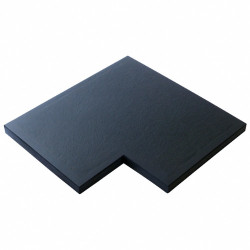 Margelle de piscine en pierre reconstituée angle rentrant aspect granit 44 x 44 x 2,5 cm - anthracite  - Qualité Image IA