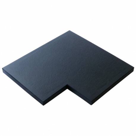 Margelle de piscine en pierre reconstituée angle rentrant aspect granit 44 x 44 x 2,5 cm - anthracite  - Qualité Image IA