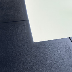 Margelle de piscine en pierre reconstituée angle sortant aspect granit 30 x 30 x 2,5 cm - anthracite - Qualité Image IA